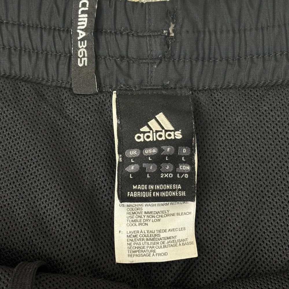 Adidas Track Pants Clima365 Mens Large Black White Striped Mesh Lined P57127